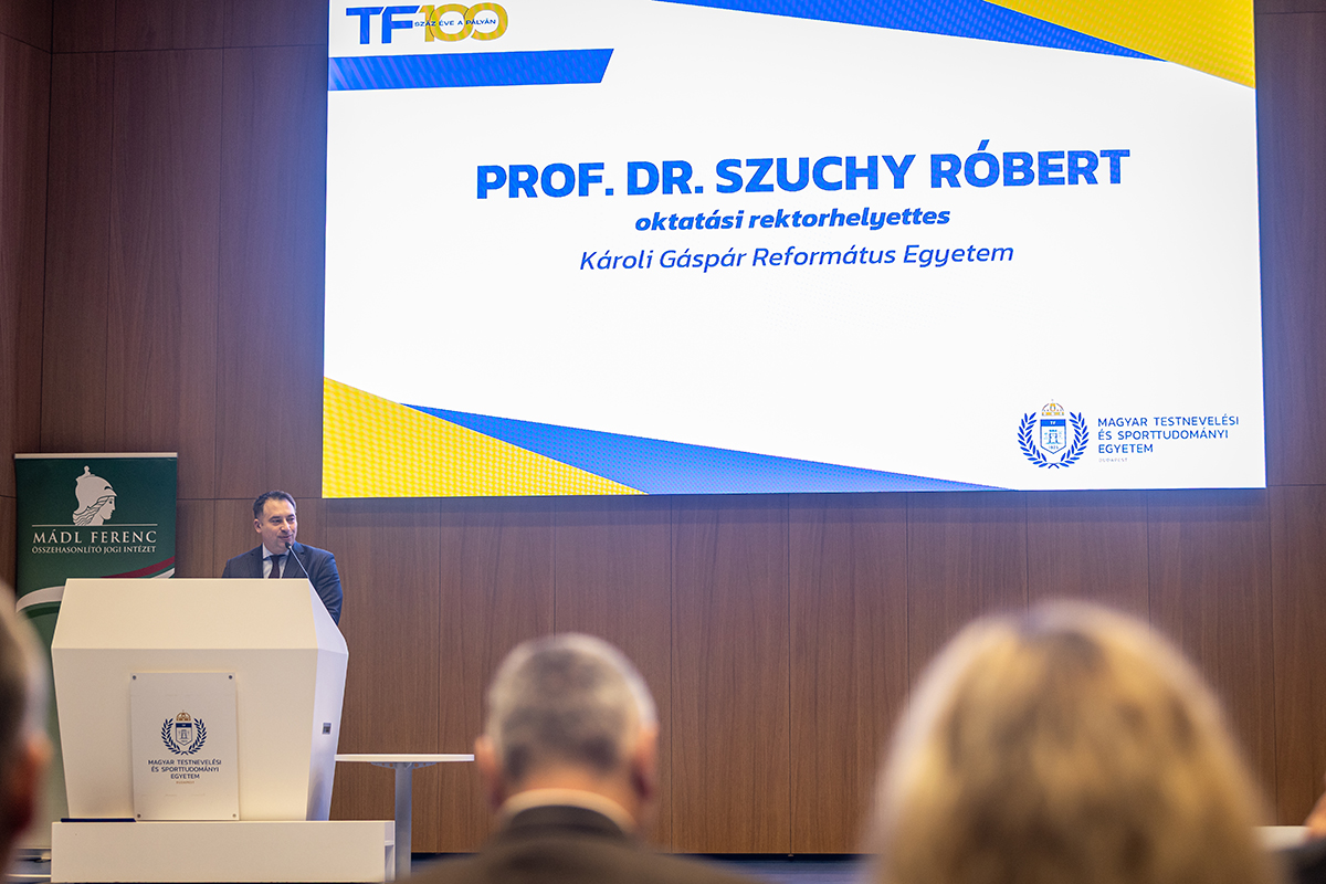 Középpontban a sportjog: hetedszer rendezték meg a Sárközy Tamás Sportjogi Konferenciát - konferencia fotó