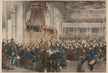 Az első népképviseleti országgyűlés megnyitása 1848. július 5-én - illusztráció