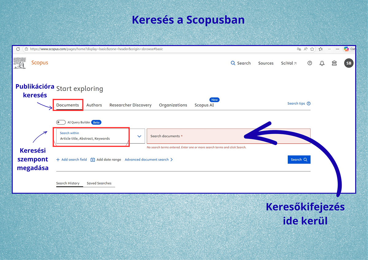 Keresés a Scouban - képes magyarázat